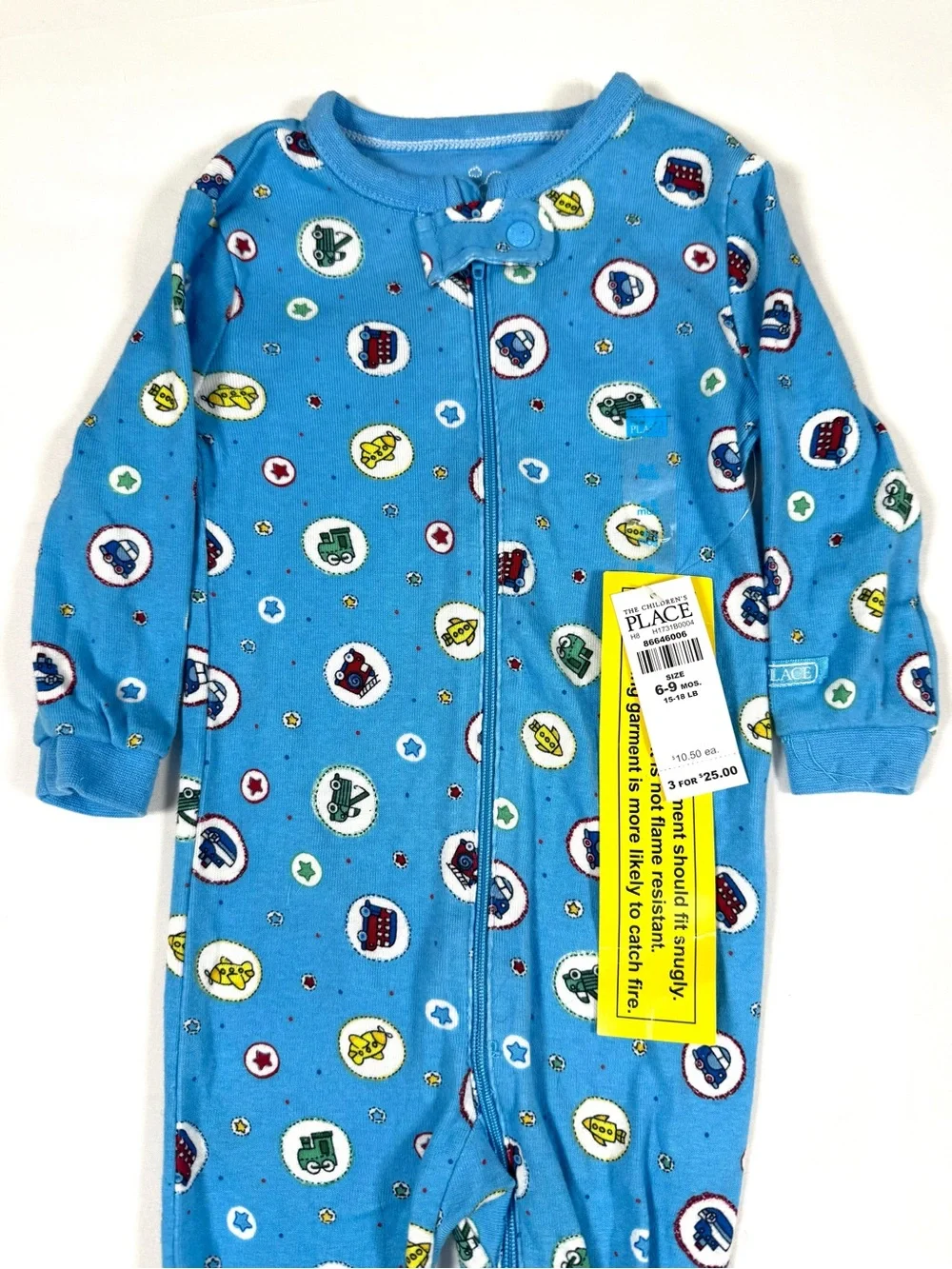 NWT THE CHILDREN’S PLACE Boys Transportation Footed Sleeper 6-9m BabyPLACE NEW